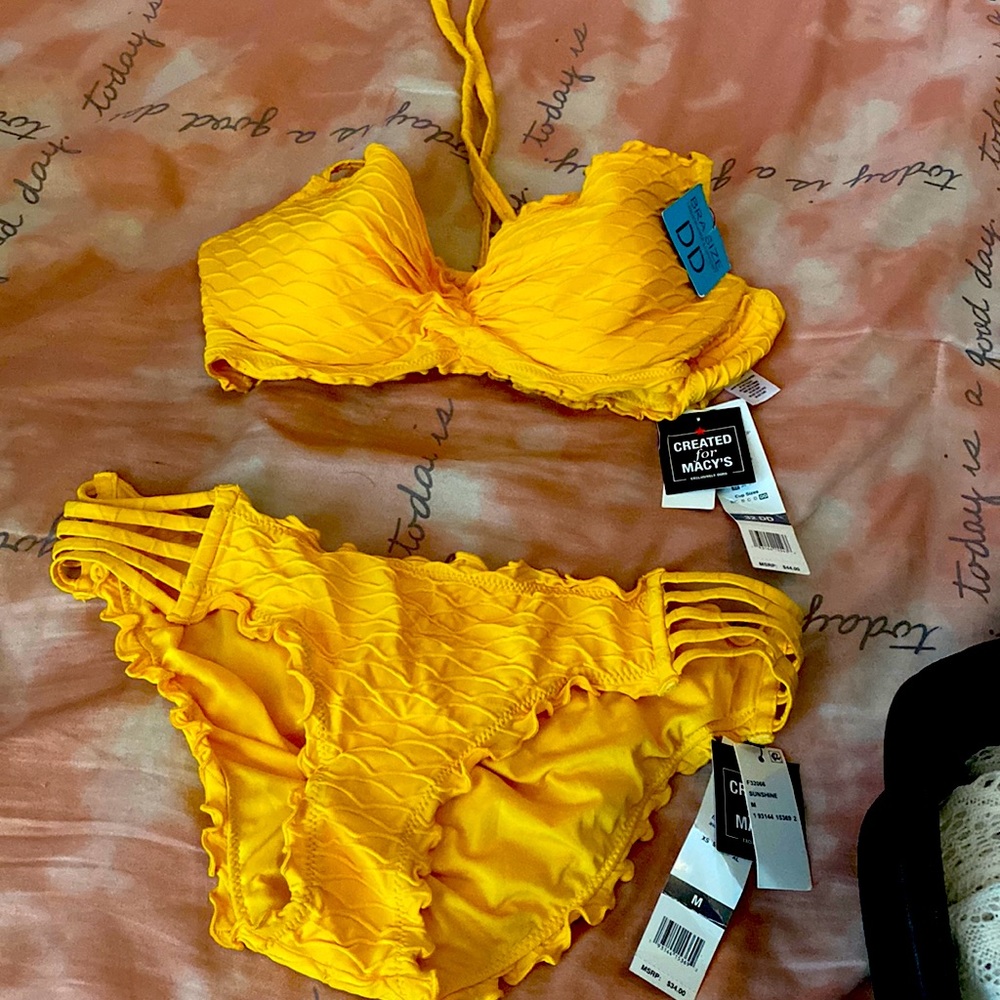 Two peace swim wear, color yellow